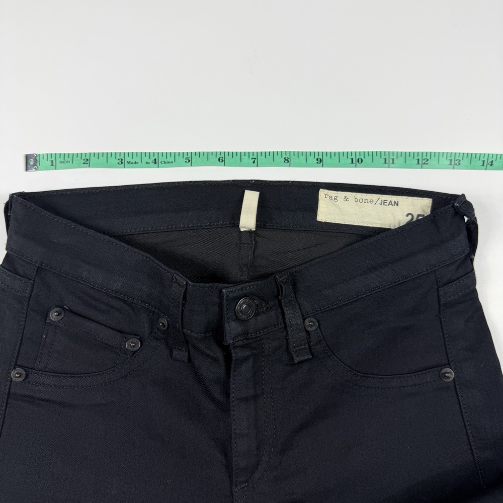 Rag Bone Jeans Womens 25 Black Coated Flare Elephant Bell Mid Rise Stretch 25x30 - Picture 9 of 9